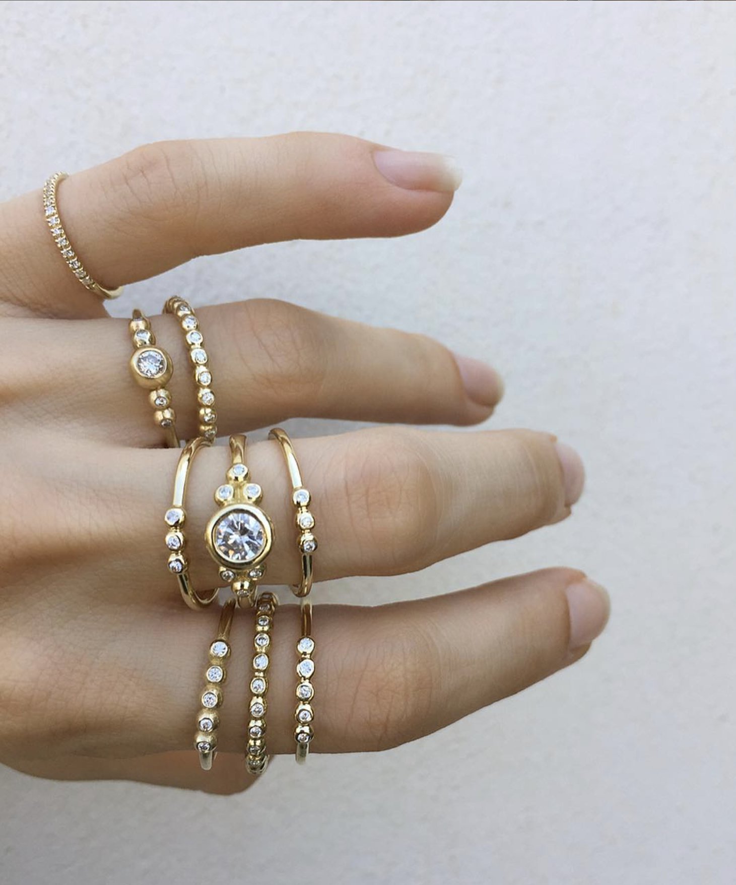 14k gold and diamond delicate rings maya geller. טבעות זהב ויהלומים. תכשיטי זהב עדינים. טבעות זהב עדינות. מיה גלר טבעות.