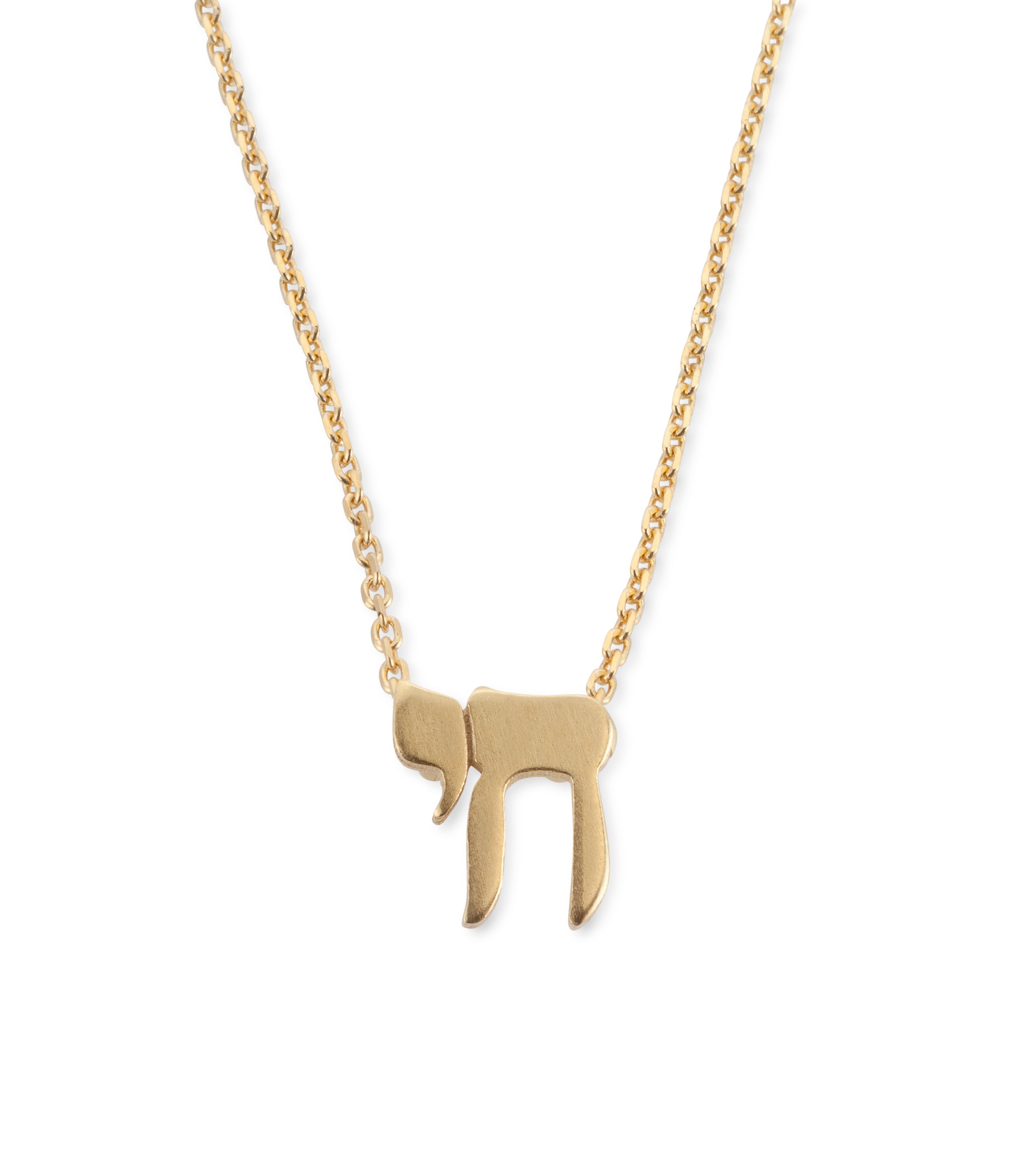 14k gold delicate hebrew hai necklace