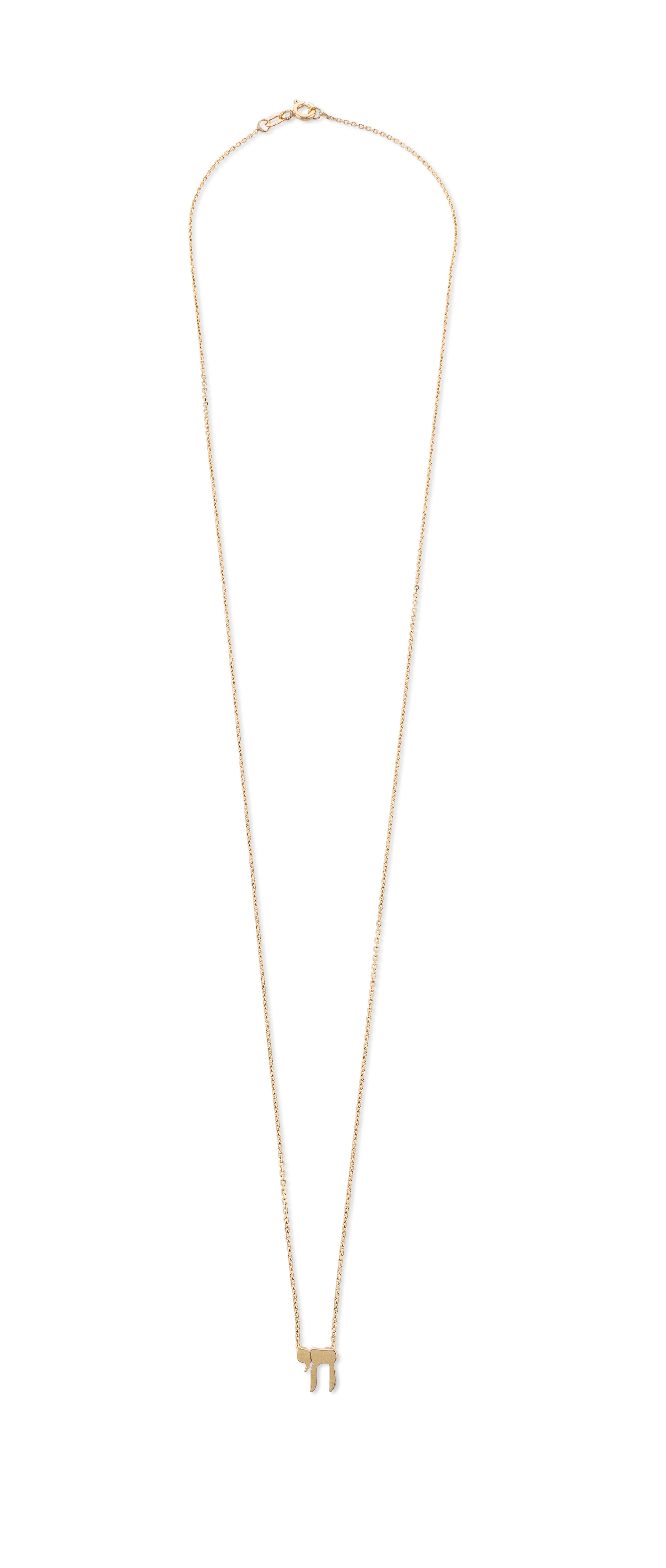 14k gold delicate hebrew hai necklace