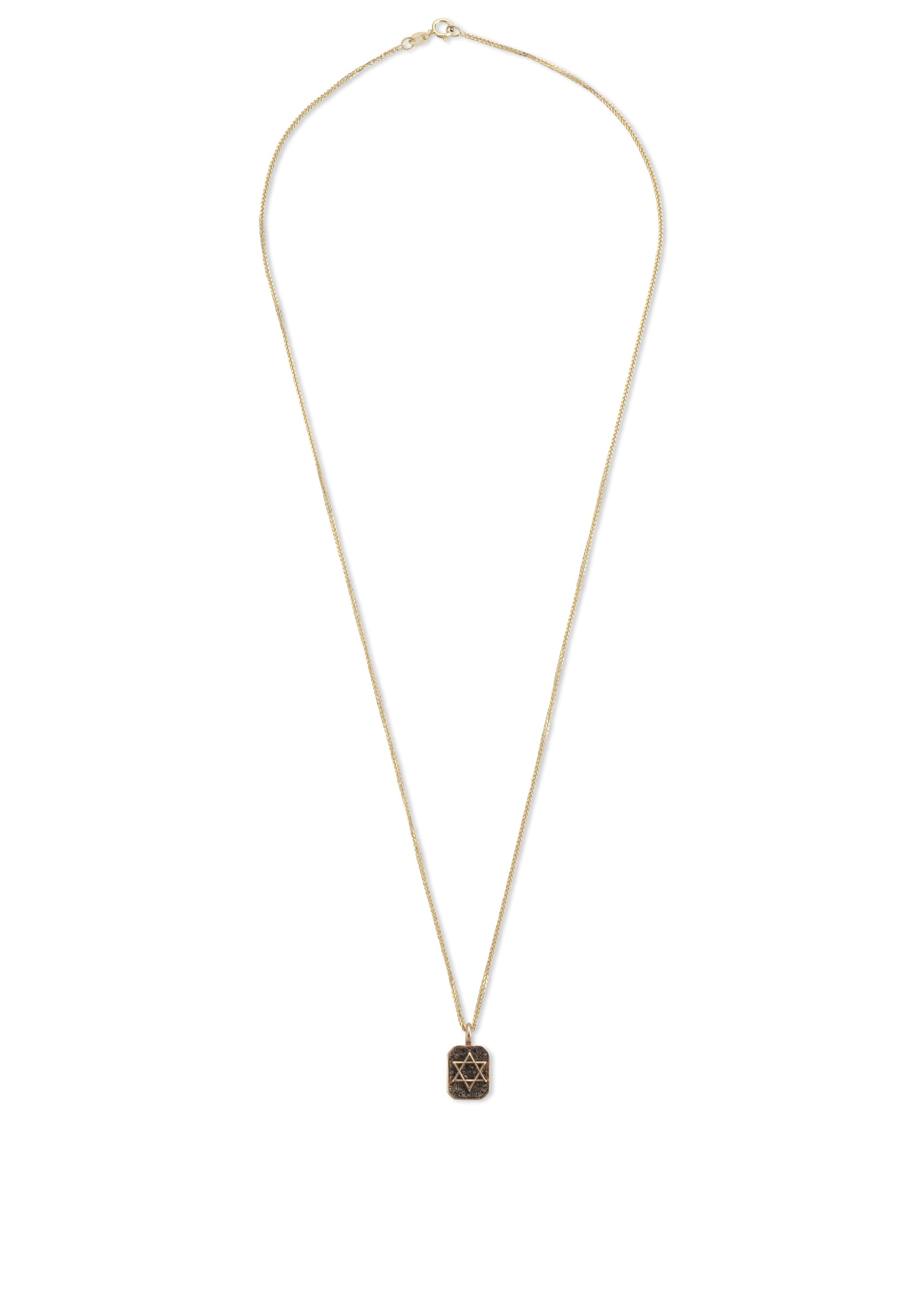 star of david 14k gold necklace with black diamonds. מגן דוד זהב. שרשרת מגן דוד זהב. Magen David.