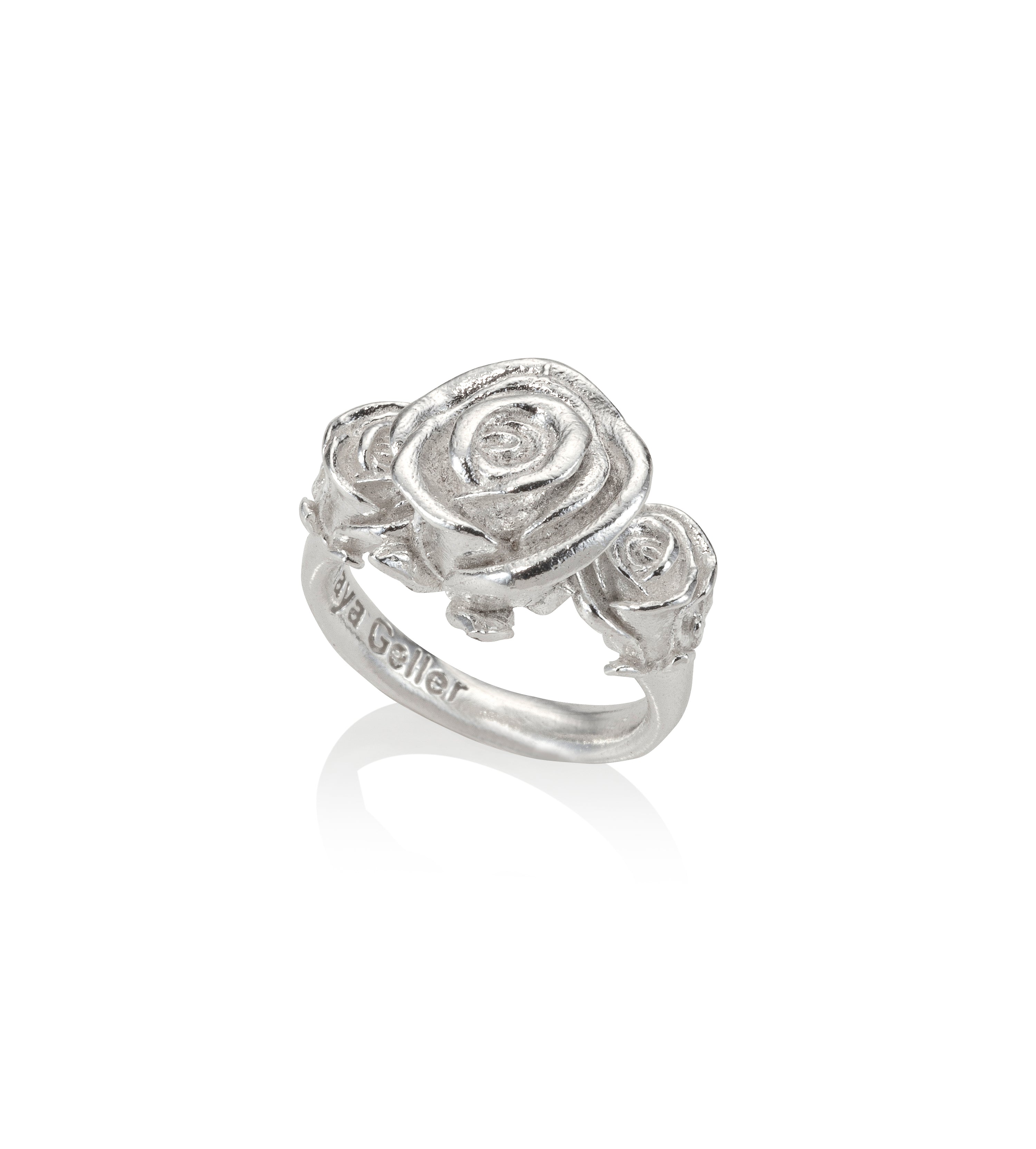 SOLITAIRE SILVER 3 ROSES RING