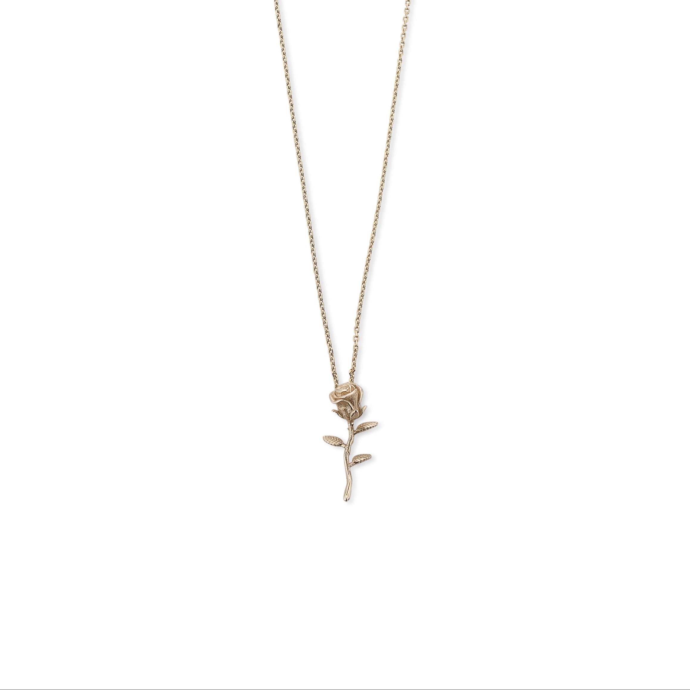 14K GOLD ROSE NECKLACE