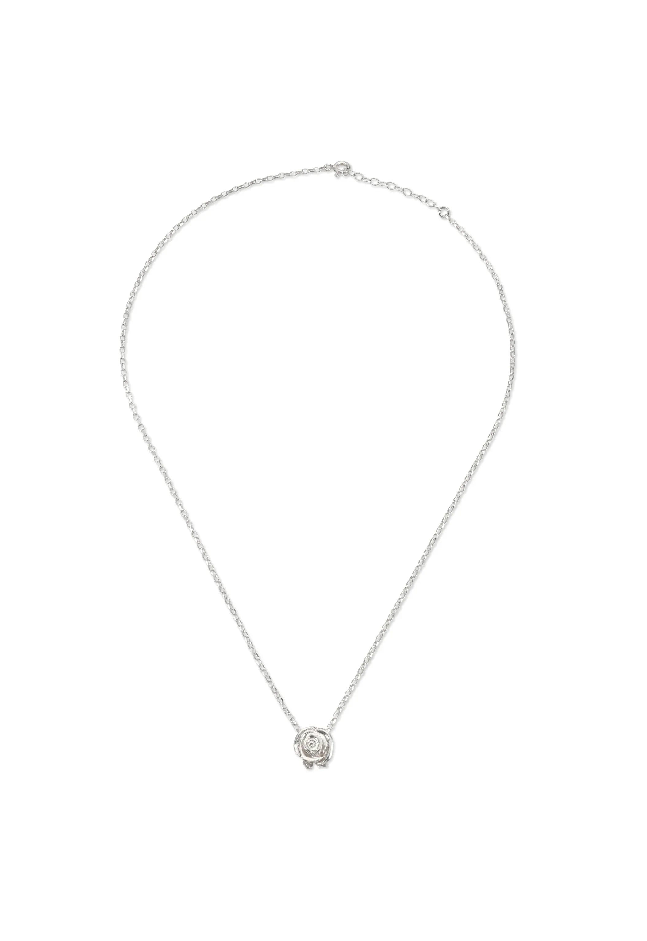 Silver Rose Short Necklace Elegant Jewelry Gift Maya Geller