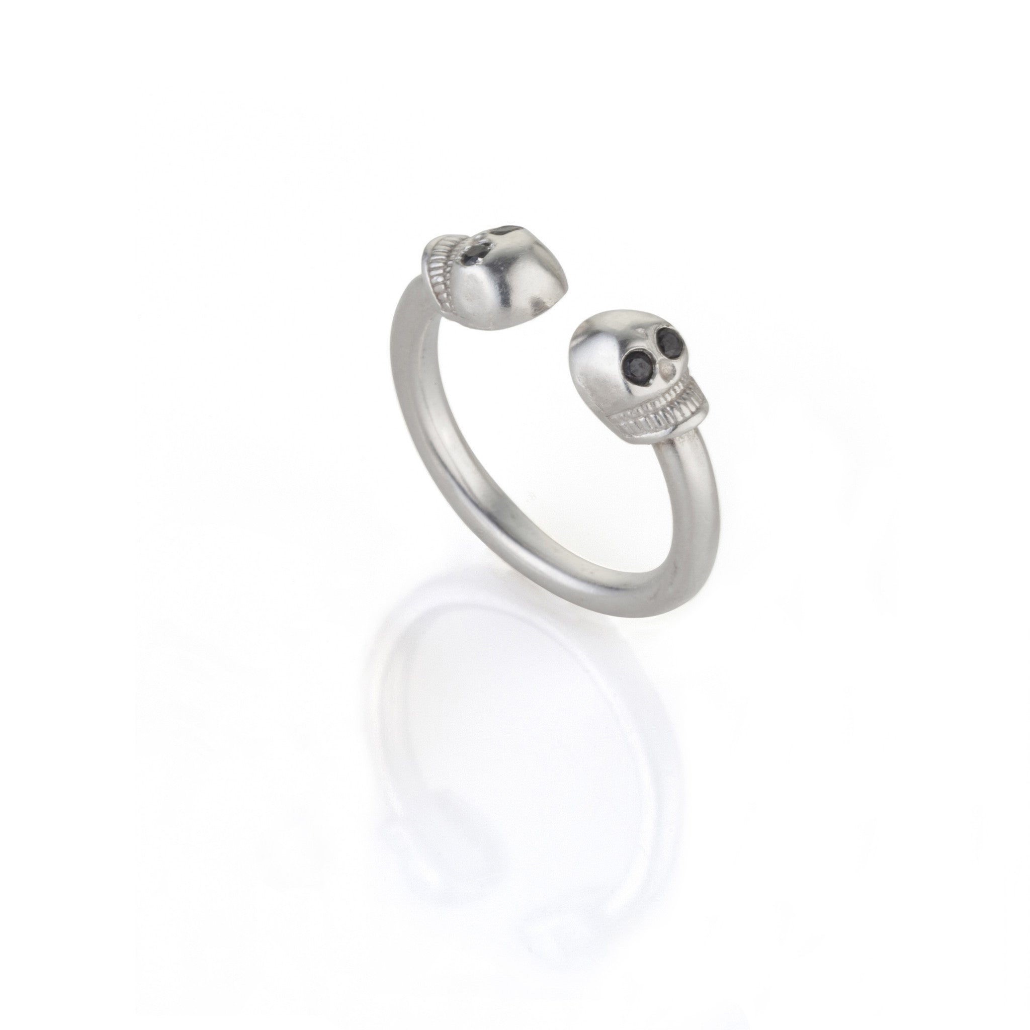 open silver skull ring