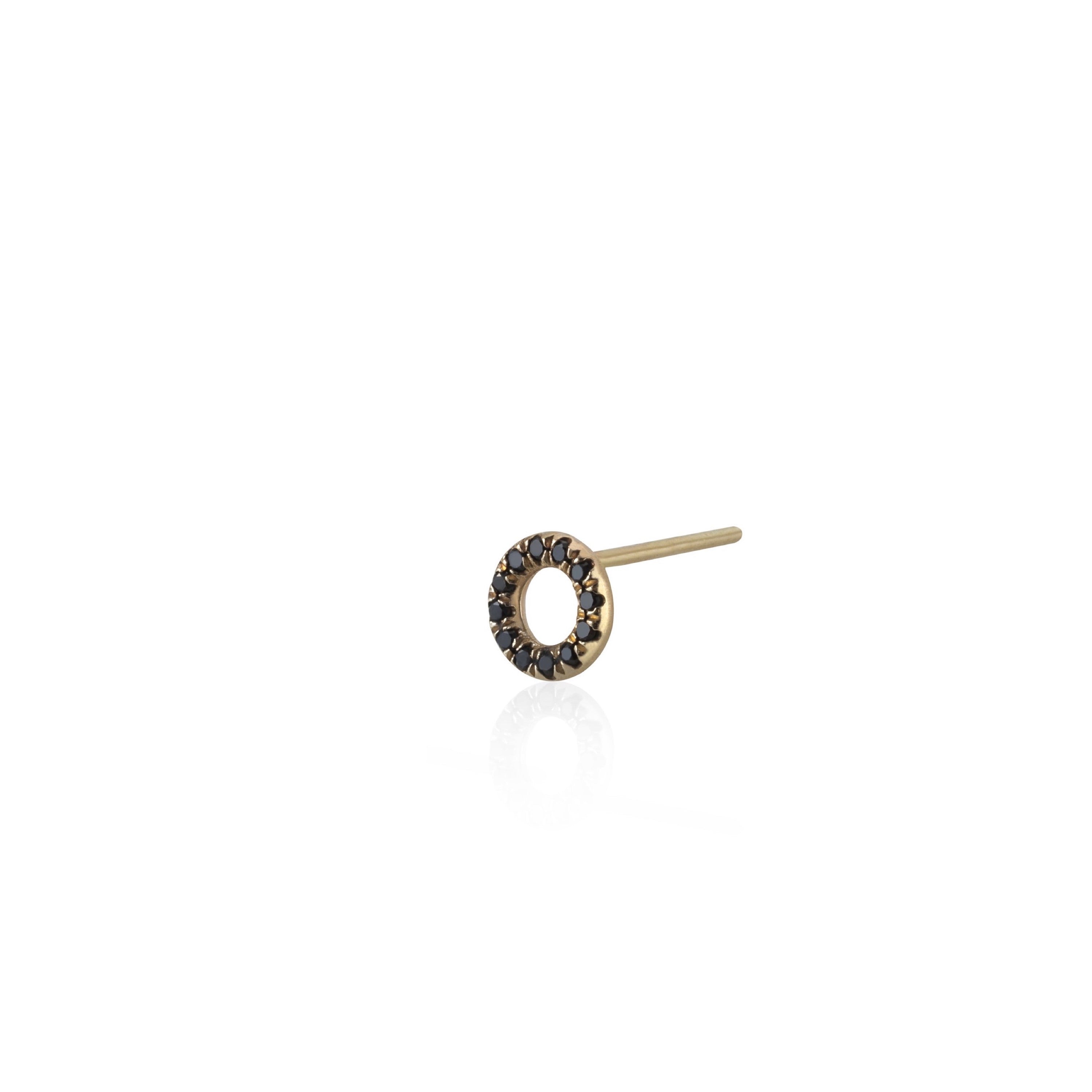 14k gold earrings o black diamonds