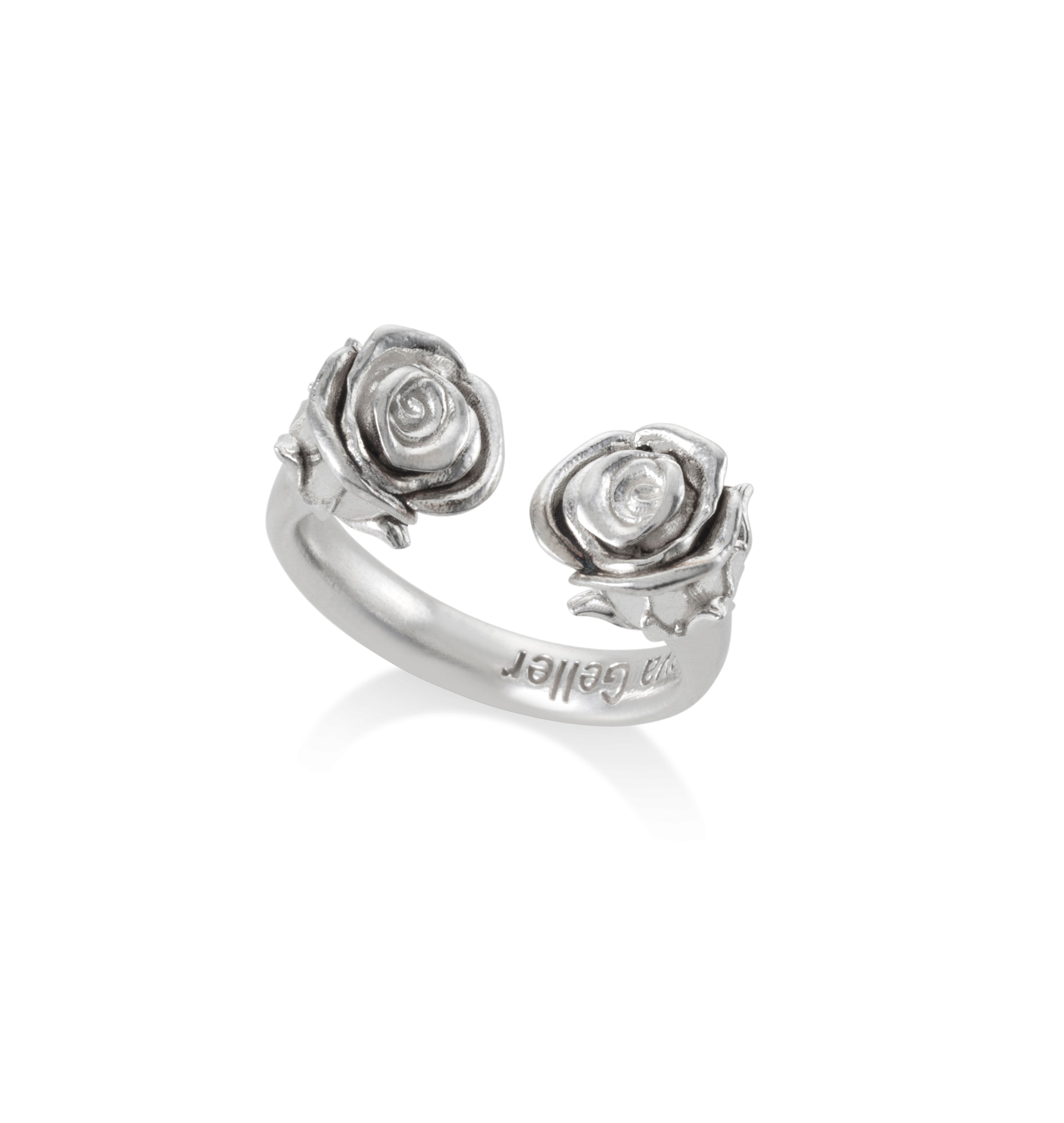 open silver roses ring.  טבעת כסף פתוחה