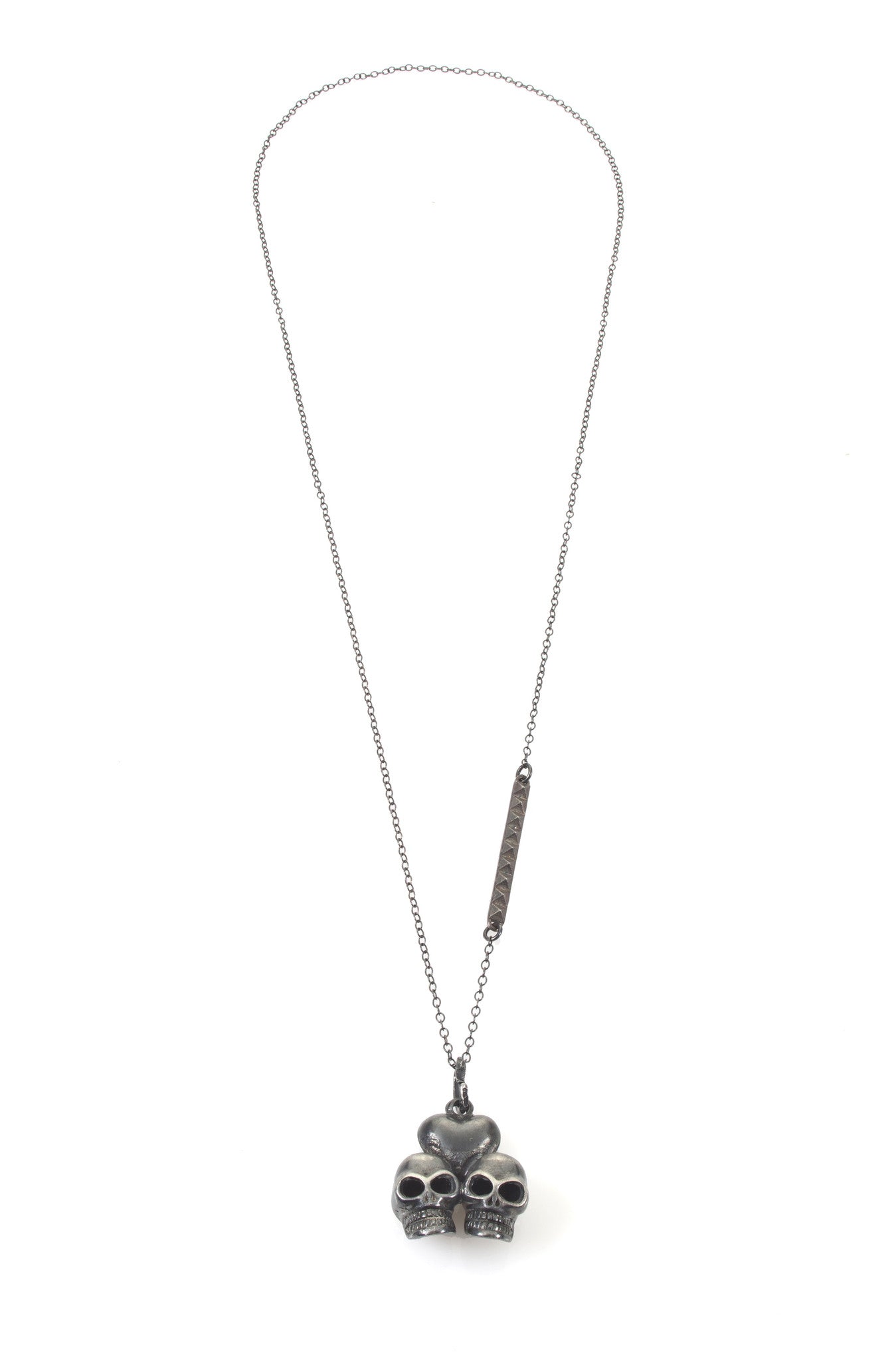 SILVER skull lovers necklace