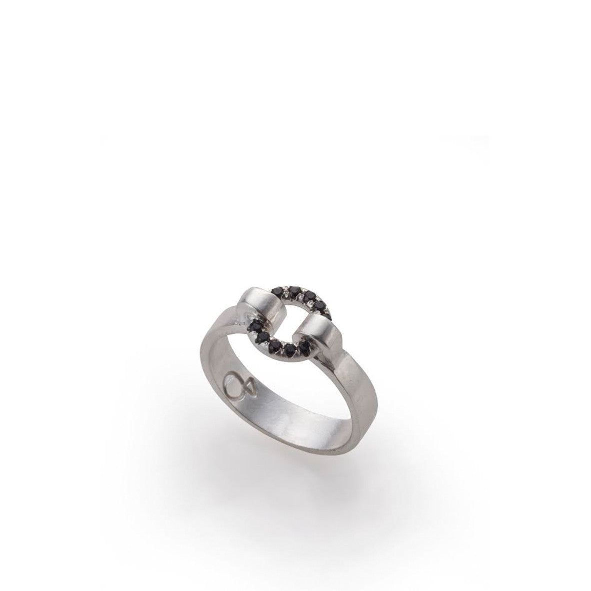 silver ring maya geller. Silver hoop ring with black stones