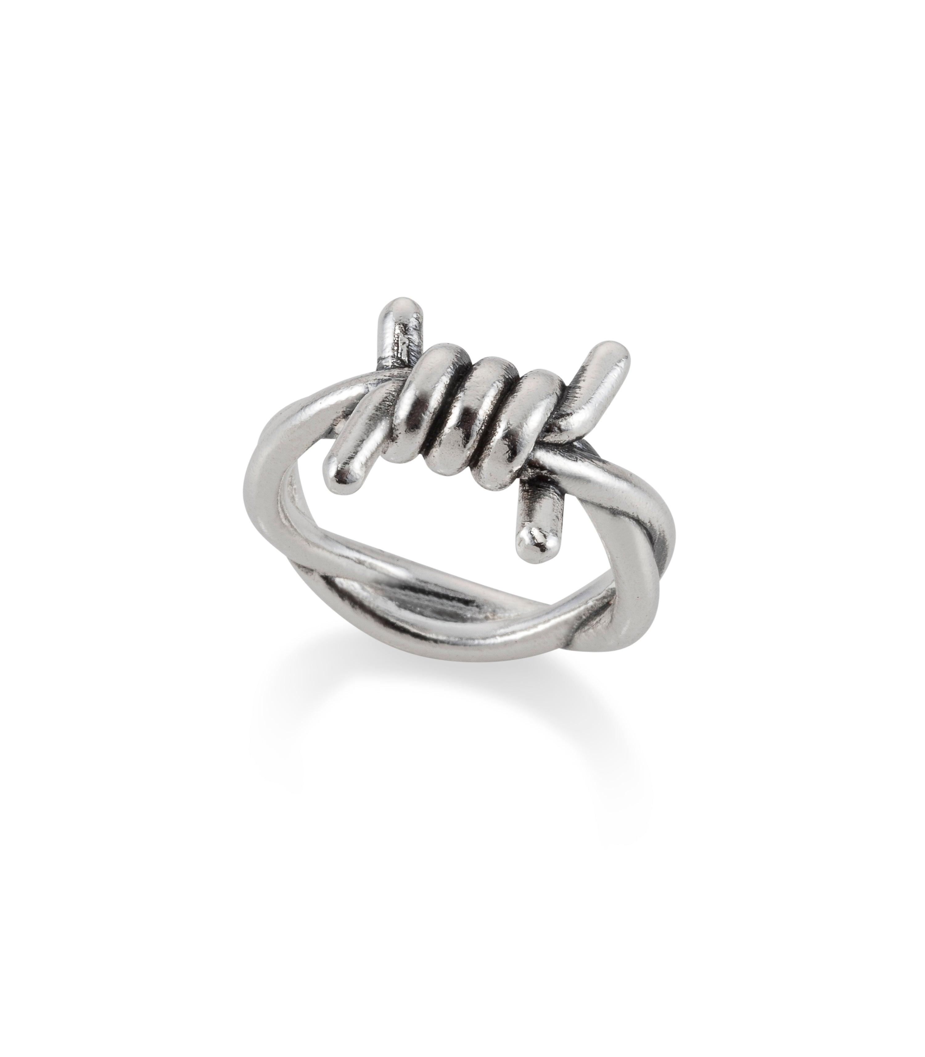 large barbed wire silver ring Maya Geller. men's ring.