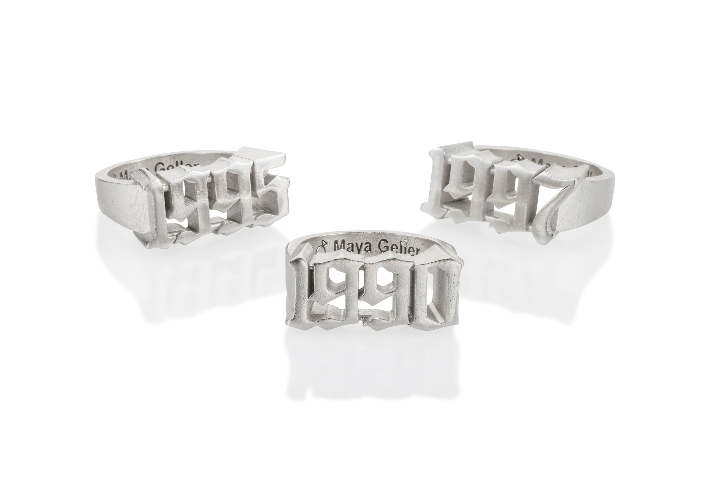 silver years numbers ring maya geller