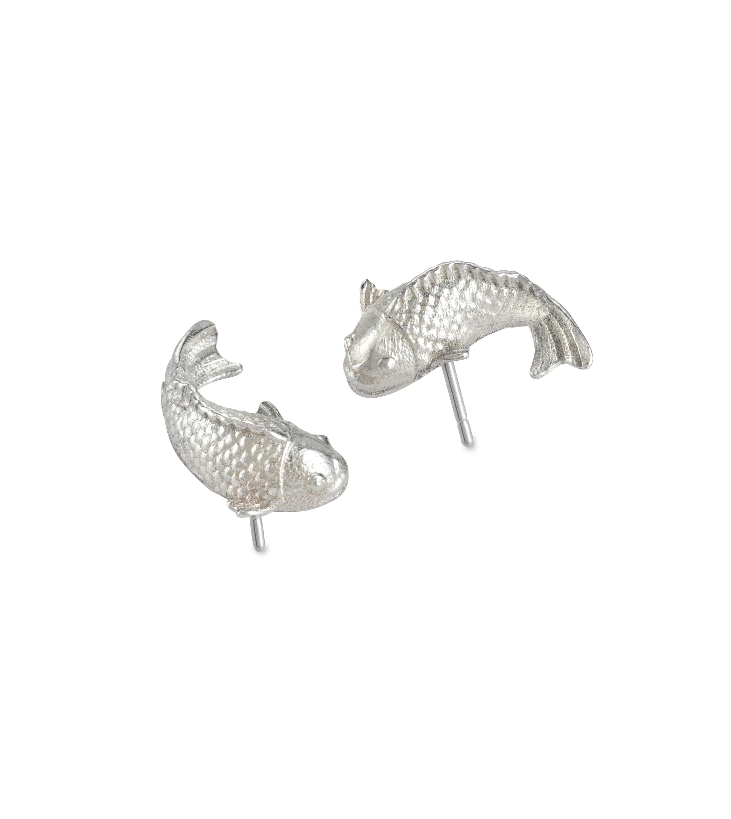 Koi Fish Silver Earrings