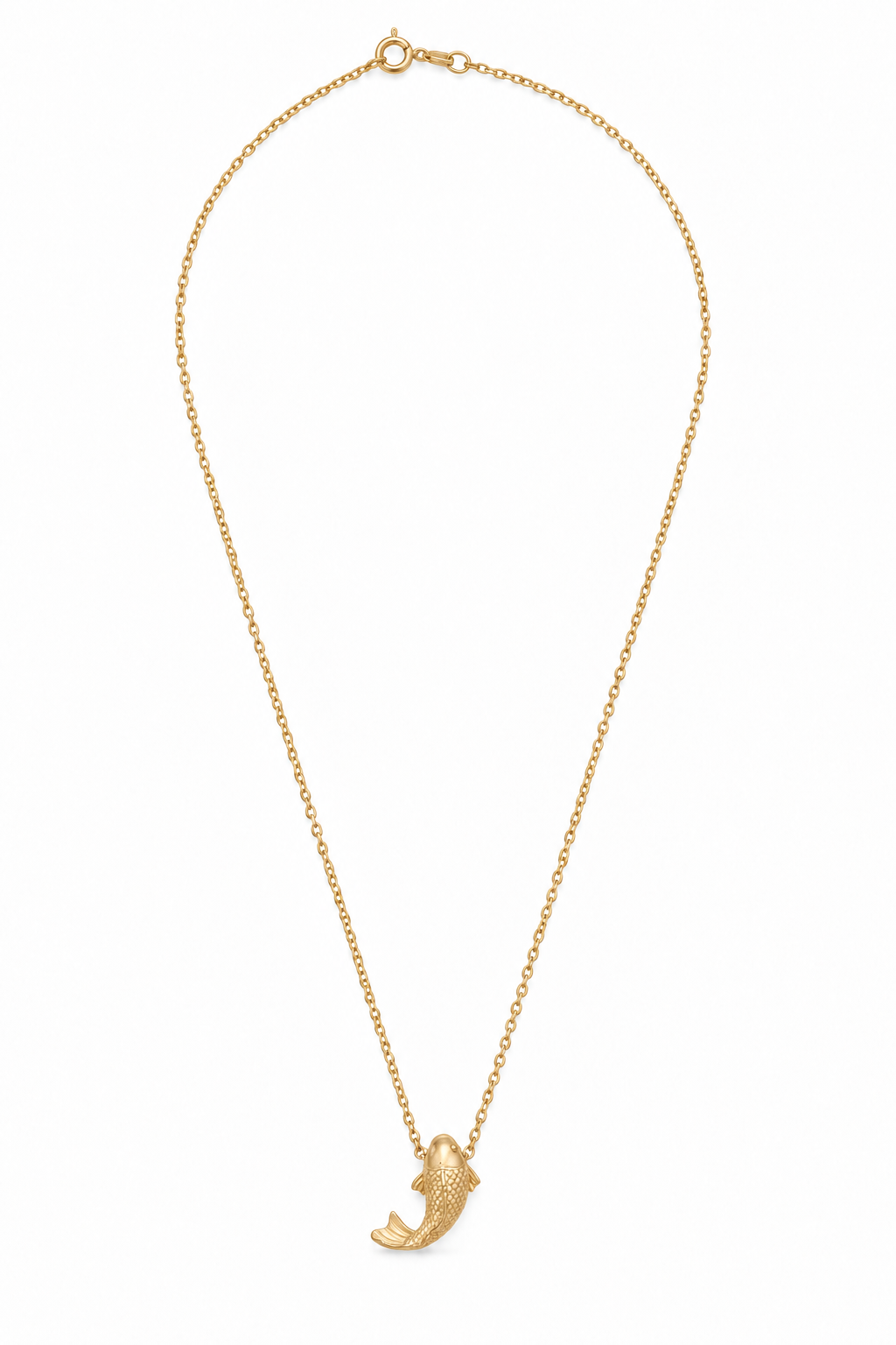 14k gold necklace with koi fish pendant