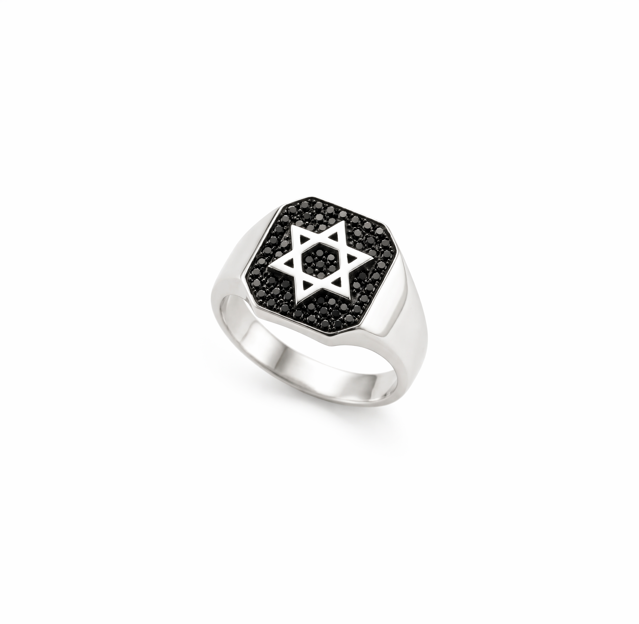 Star of David silver signet ring