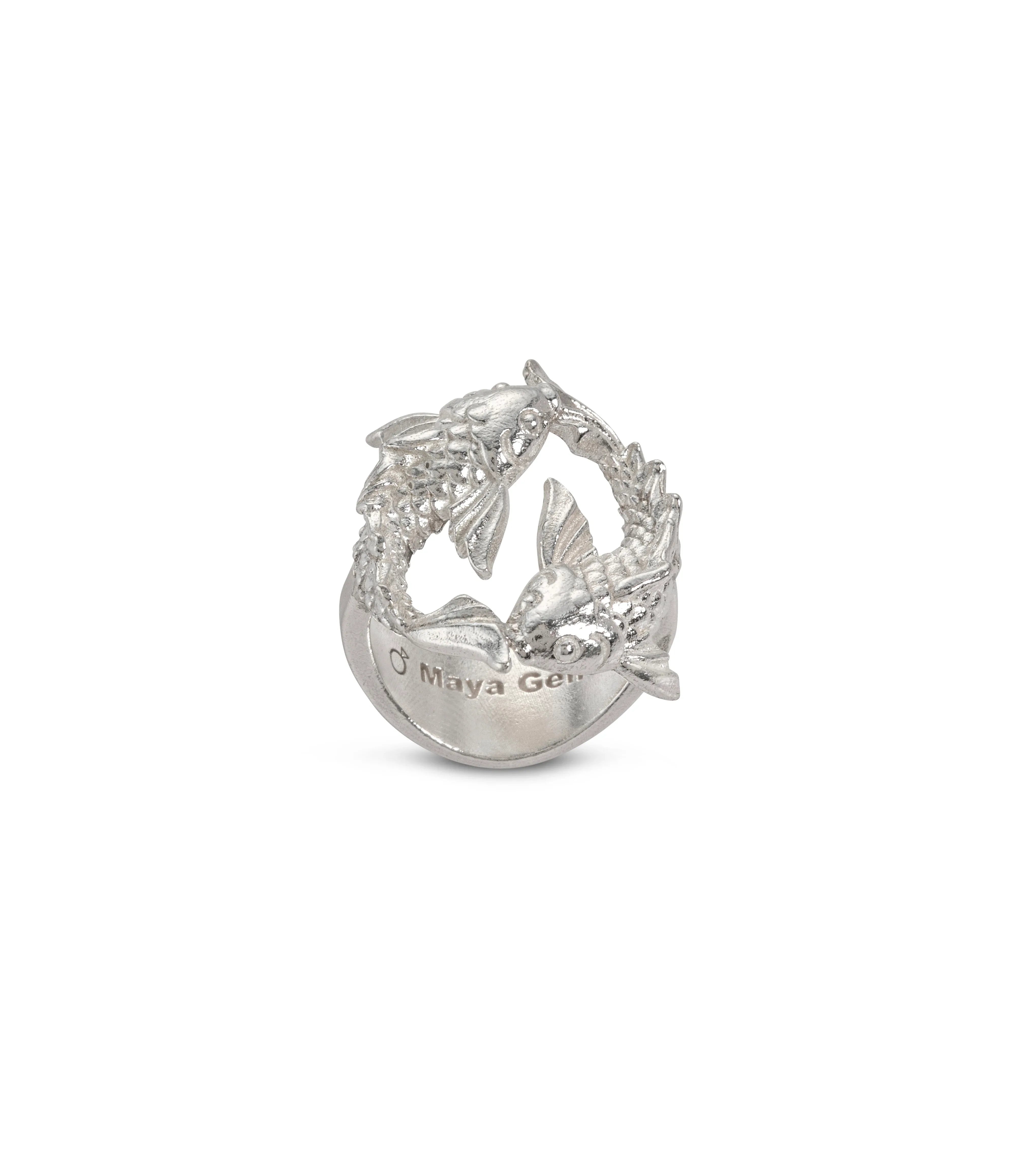 Silver Double Koi Fish Ring | Handmade Statement Ring - Maya Geller