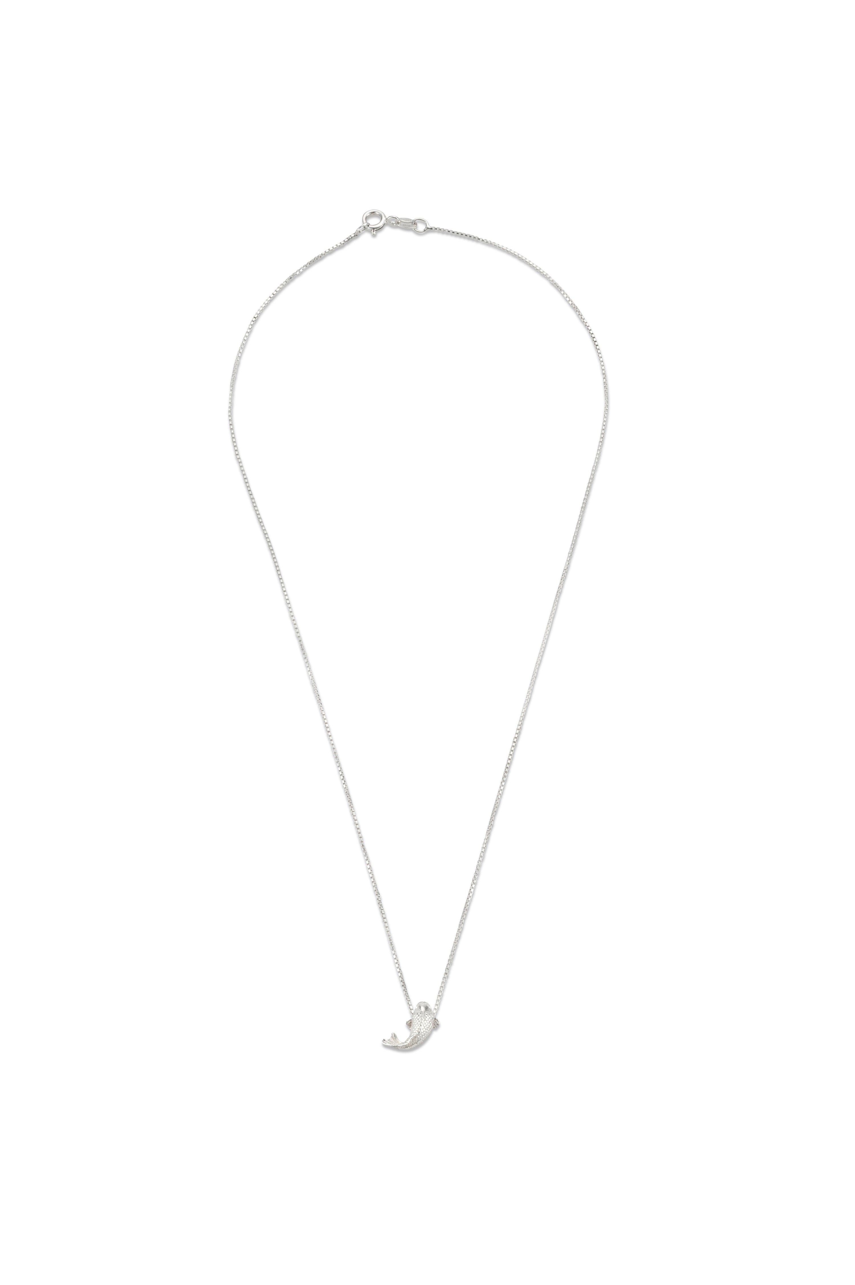Silver necklace with a small koi fish pendant Maya Geller