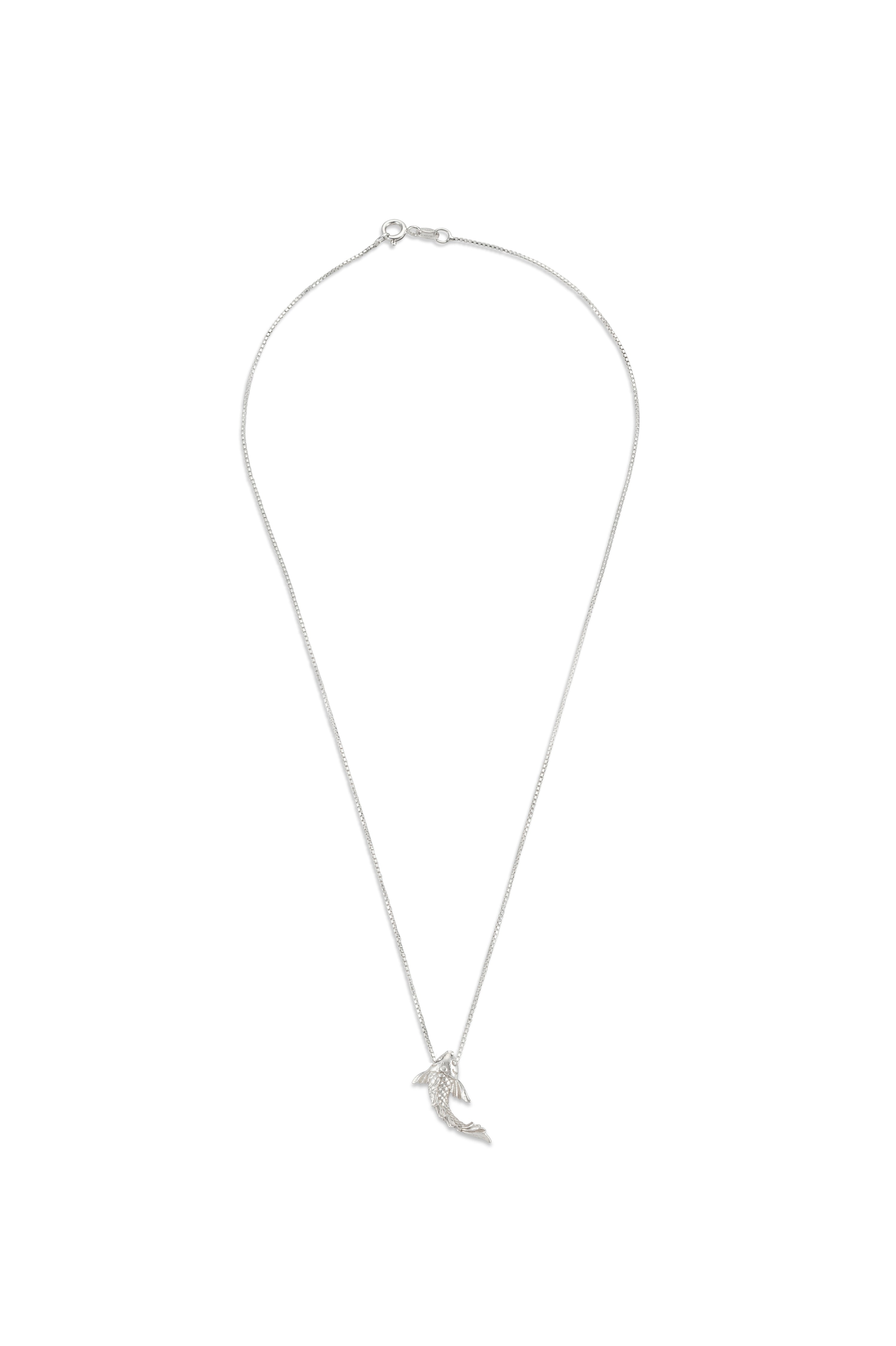 Silver necklace with koi fish pendant 