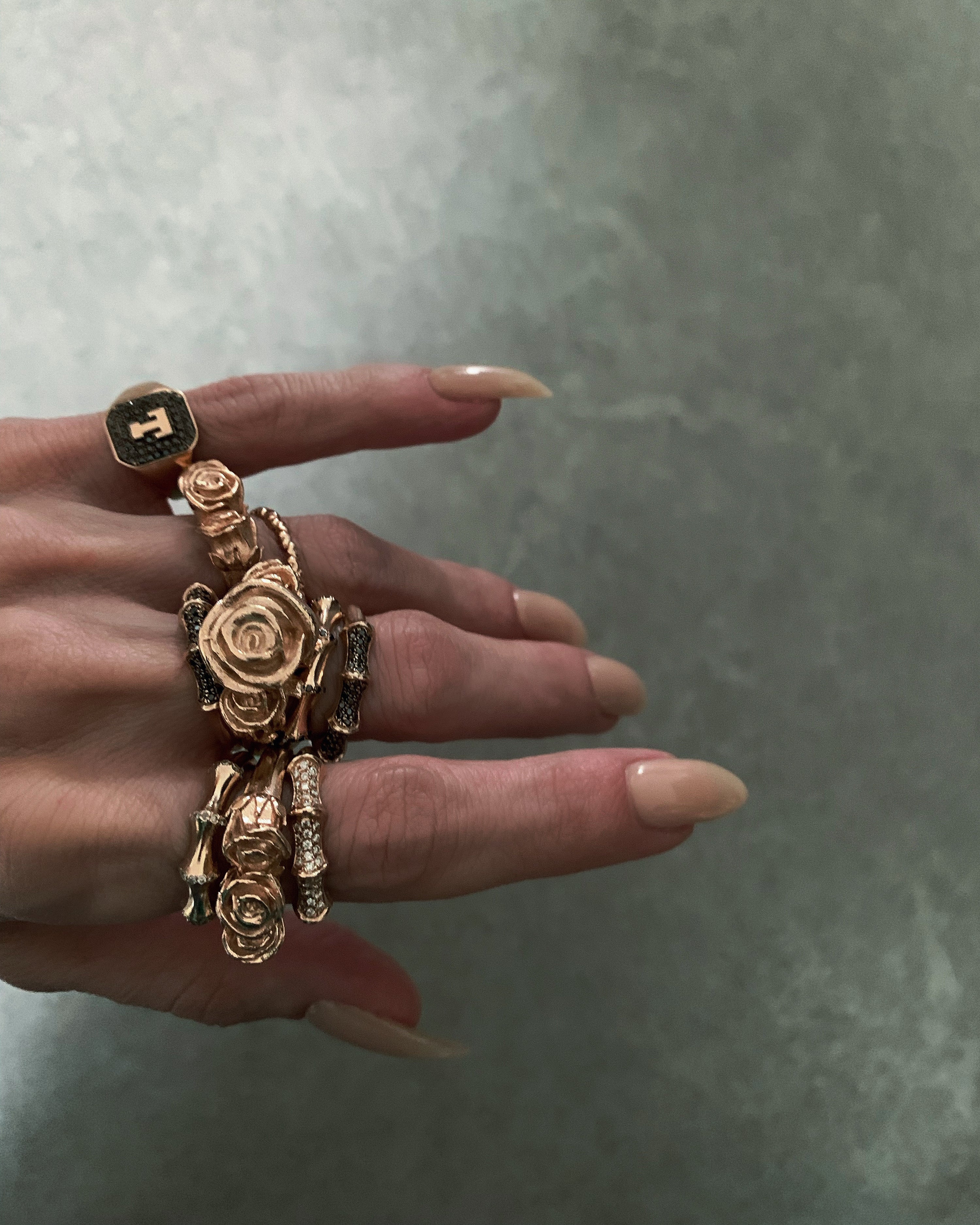 maya geller gold roses rings mix