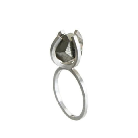 silver pyrite ring