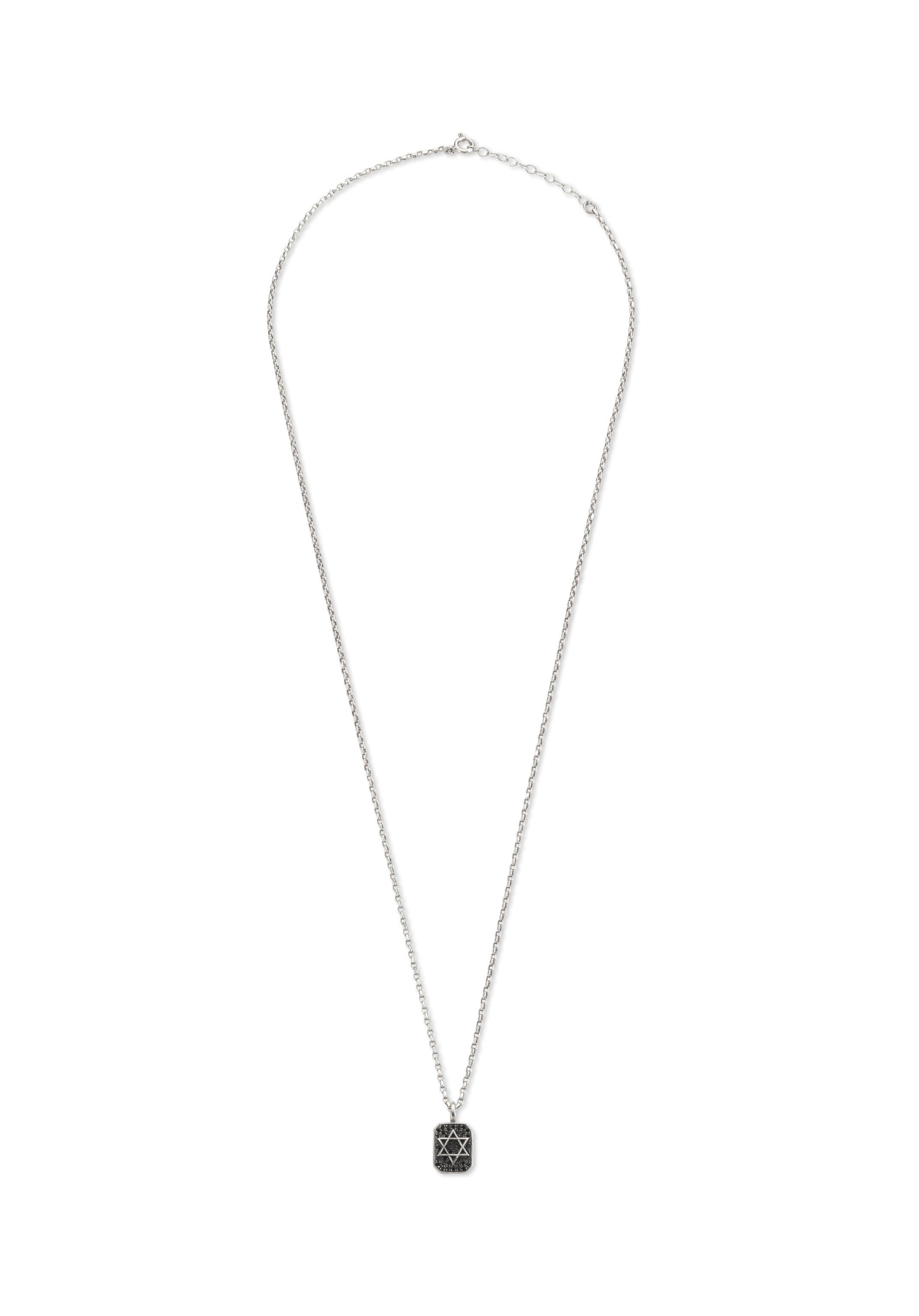 star of david silver necklace black stones. שרשרת מגן דוד כסף
שרשרת כסף מגן דוד לגבר