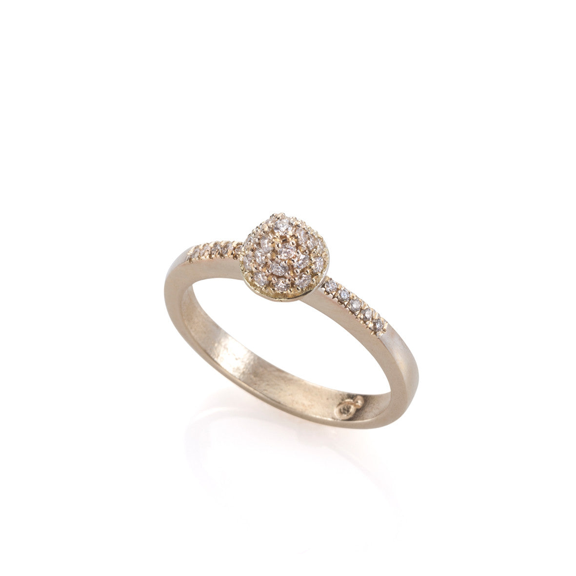 14k gold spike ring with diamonds