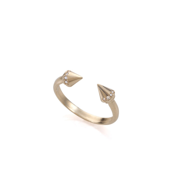 14k gold open ring with diamonds