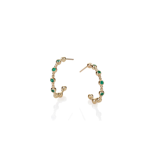 14k gold earrings with emeralds