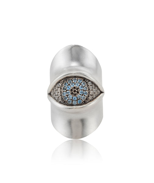 big eye silver ring