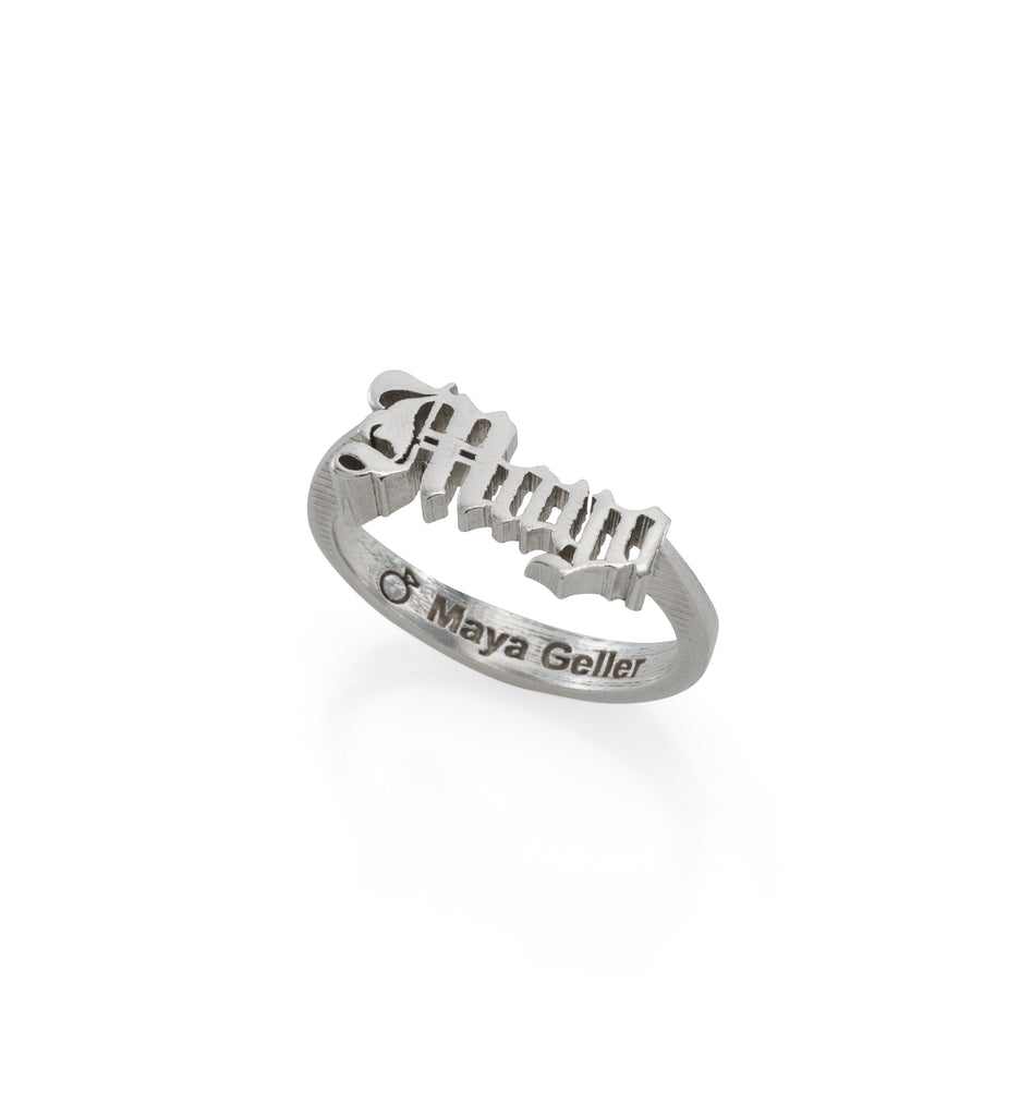 Gothic hot sale name ring