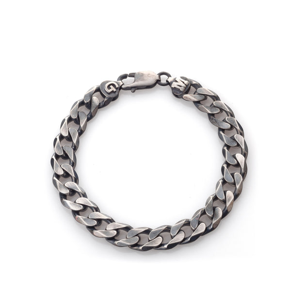 initials silver bracelet