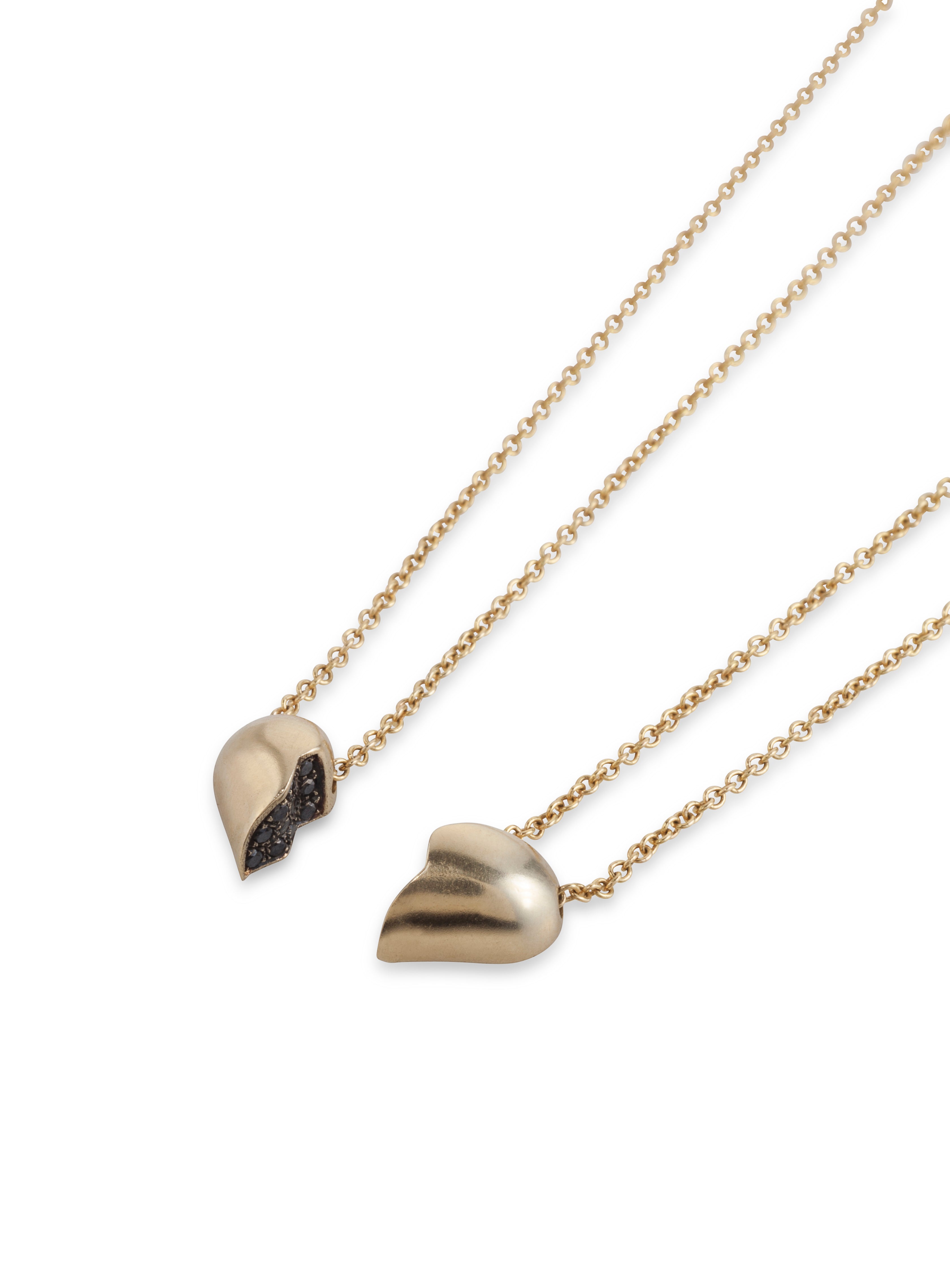 14k gold half heart necklace sales