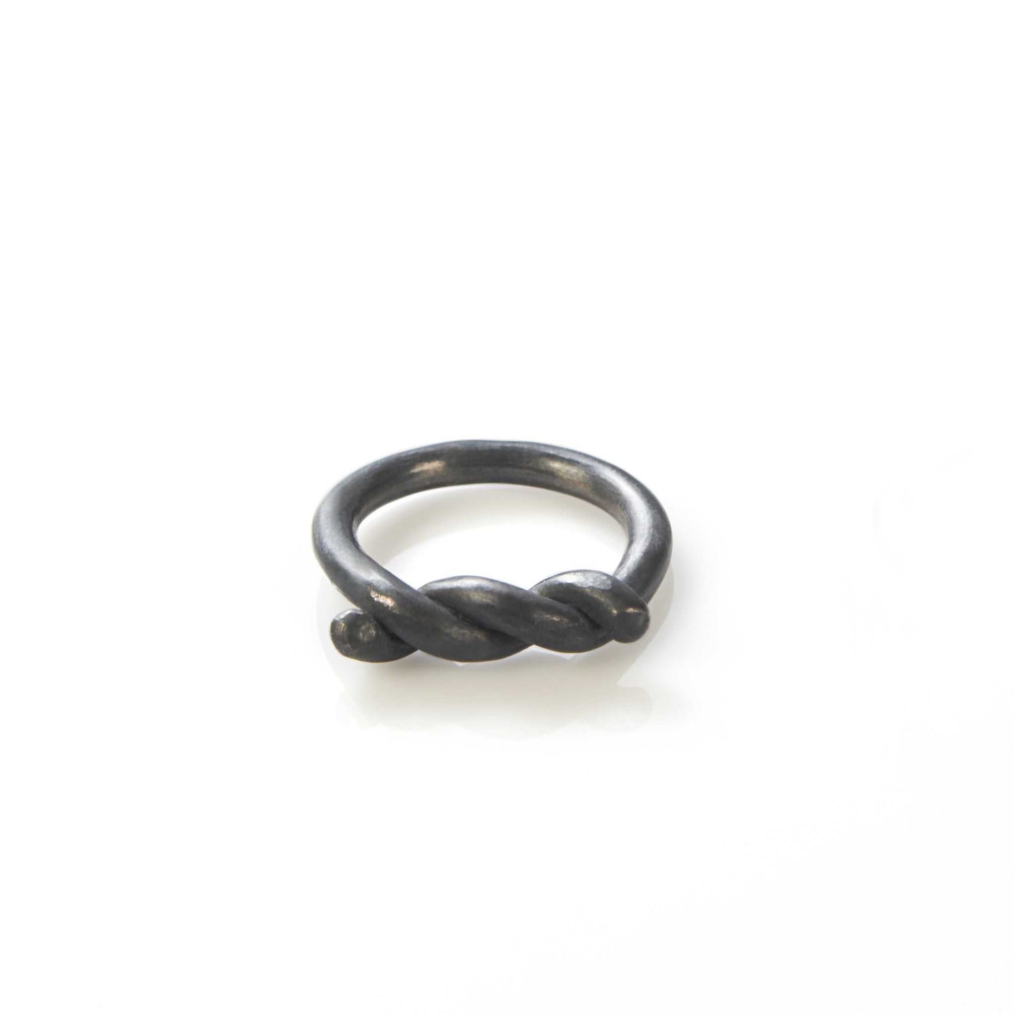oxidized silver tie ring