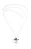 Silver necklace with 3 black stones