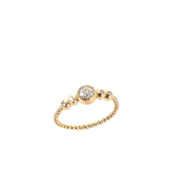 14k gold ring with 11 small diamonds