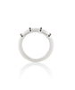 silver 4 loops ring with black stones