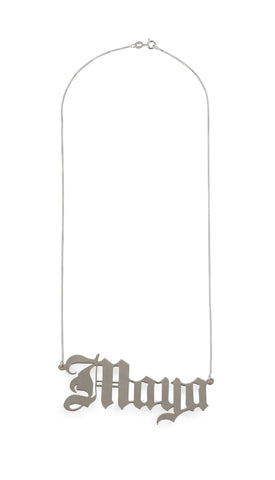 Silver BIG Name Tag Necklace