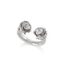Open Silver Roses Ring