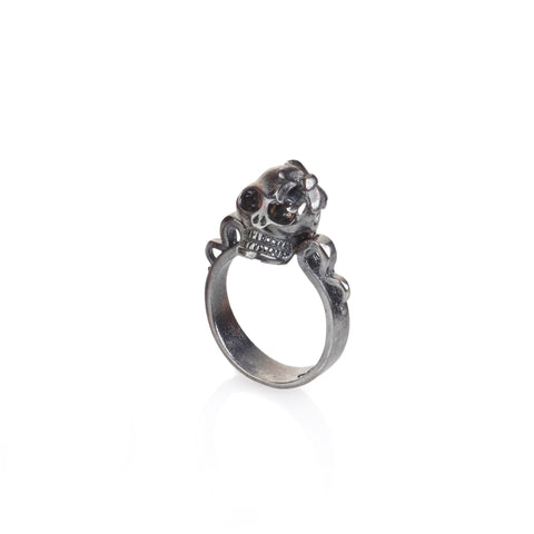 silver skull princess ring
