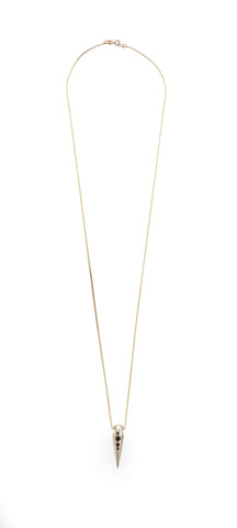 14k yellow gold spike necklace with black diamonds
