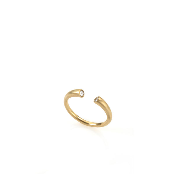 14k gold open ring with diamonds
