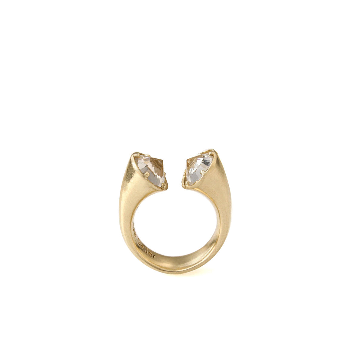 14k gold open ring with crystals