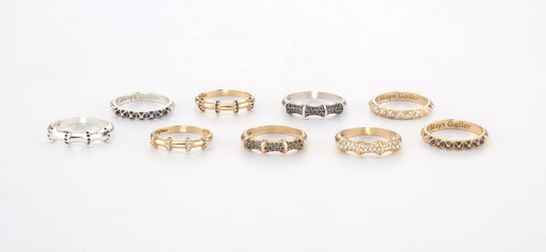 silver ring 4 peaks full set black stones