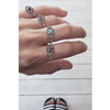 silver EYE ring with a blue stone