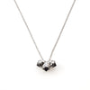 Silver necklace with 3 black stones