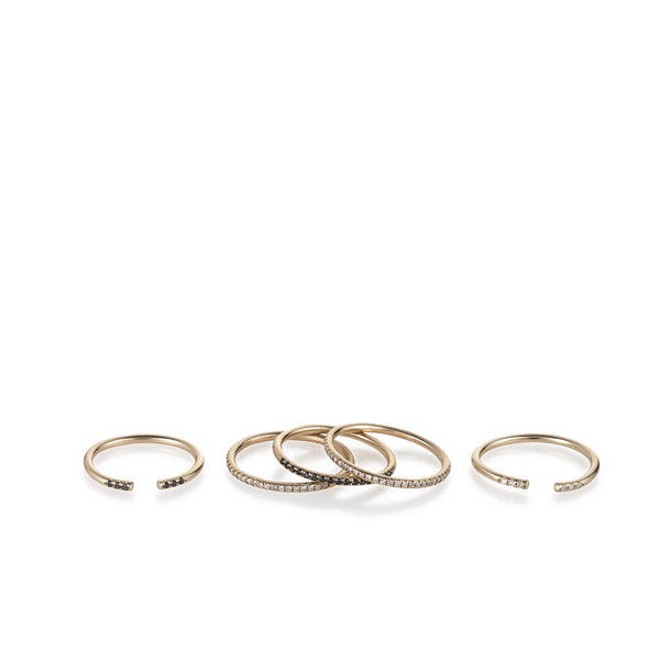 14k gold open ring with 6 diamonds