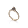 14k gold spike ring with black diamonds