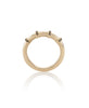 14k yellow gold 4 hoops set Black Diamonds