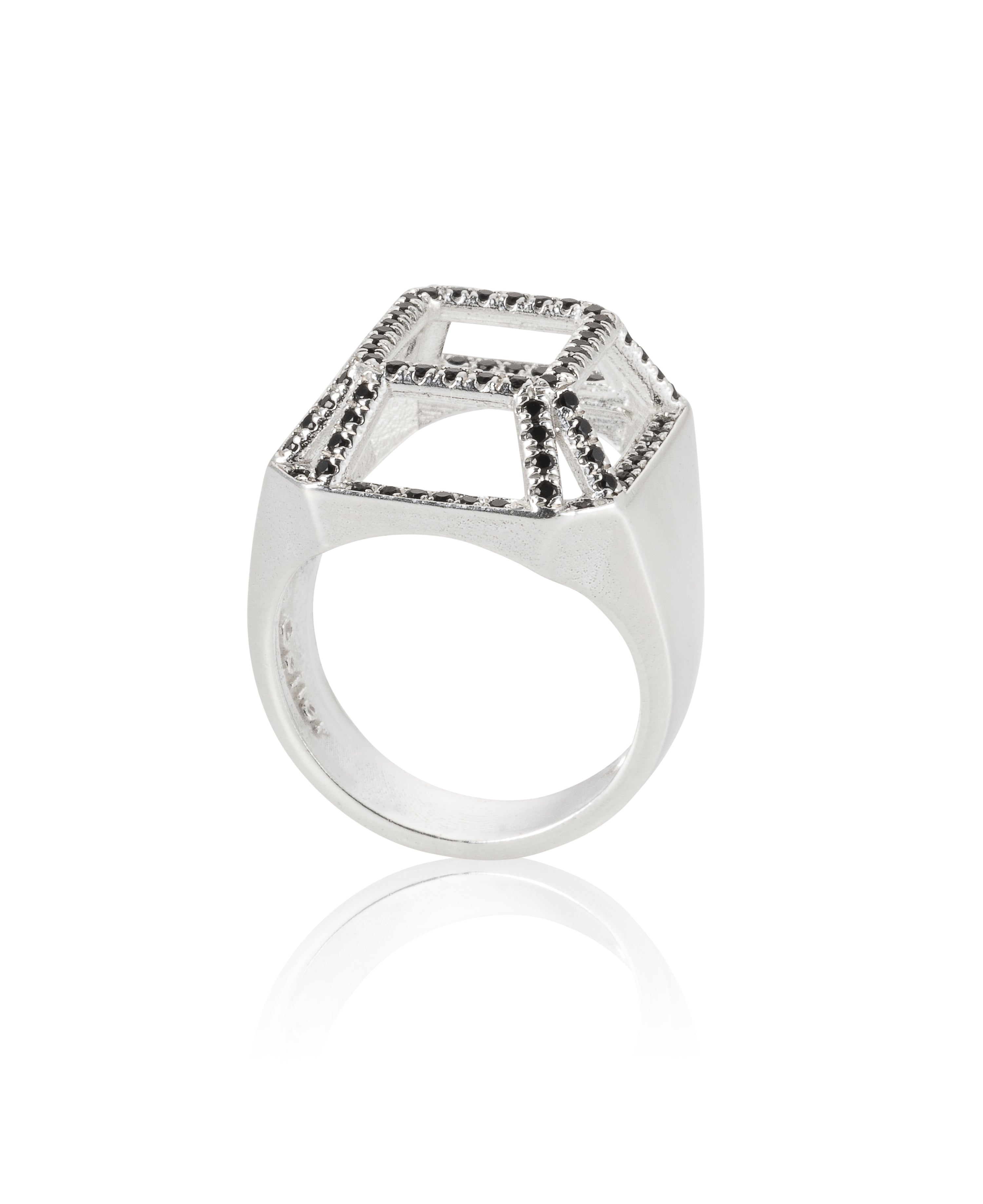 Silver big highlights TOY ring