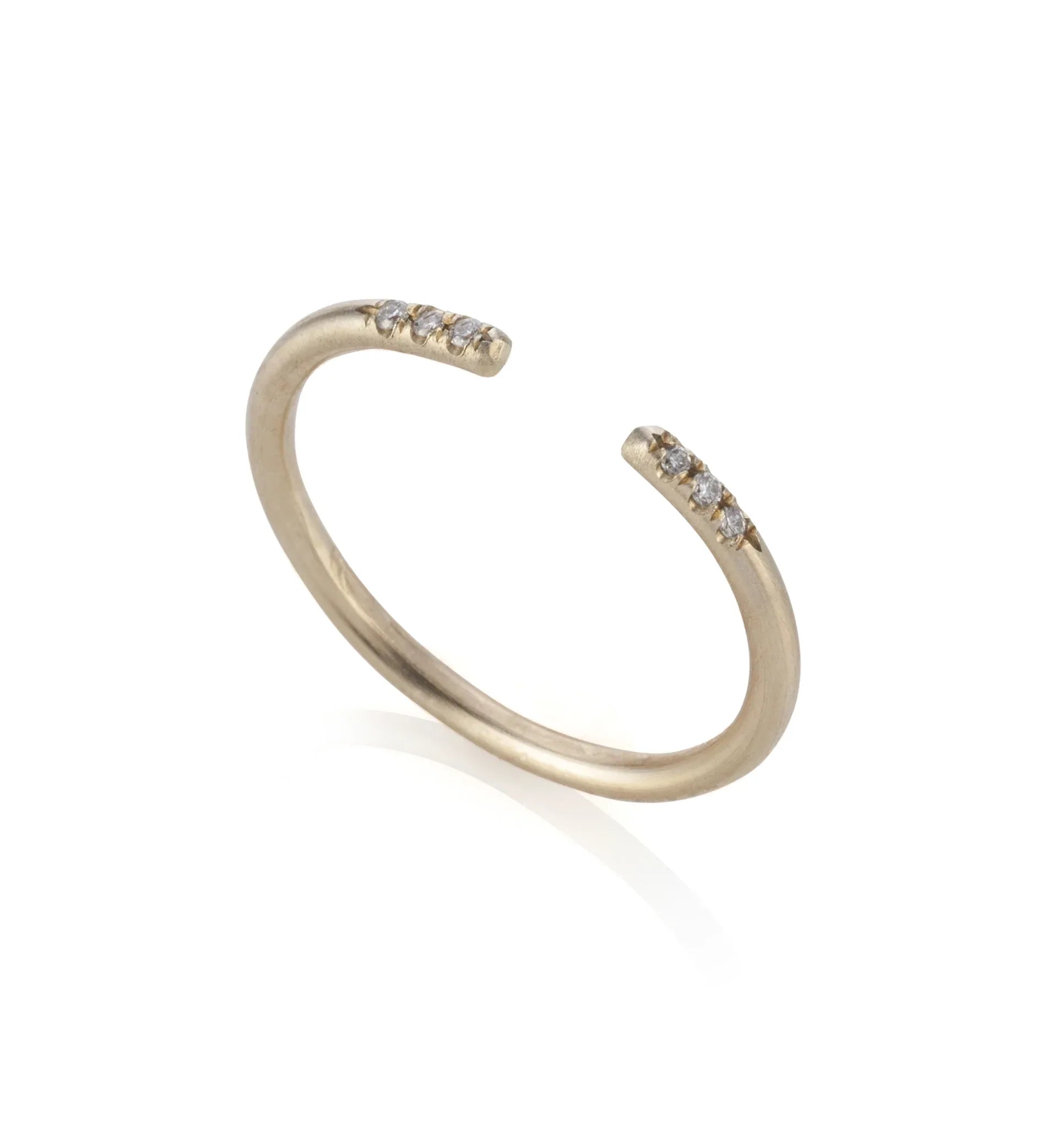 open 14k gold ring with 6 diamonds - Maya Geller