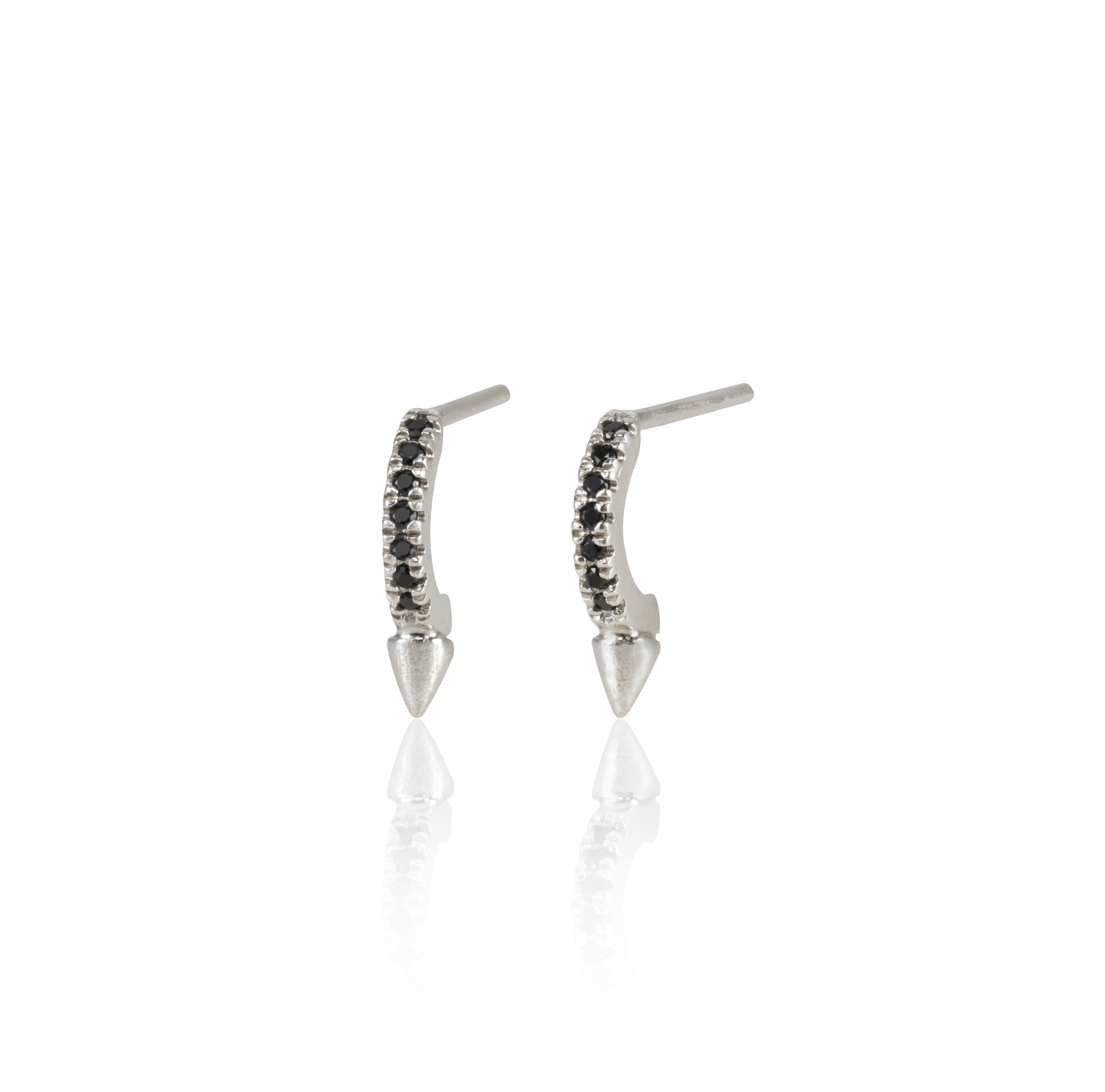 עגילי כסף צמודים חור שני. silver earrings second hole.